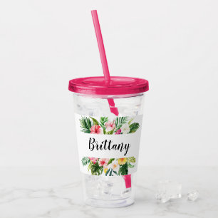 Tropical Will You Be My Bridesmaid Proposal Acrylic Tumbler