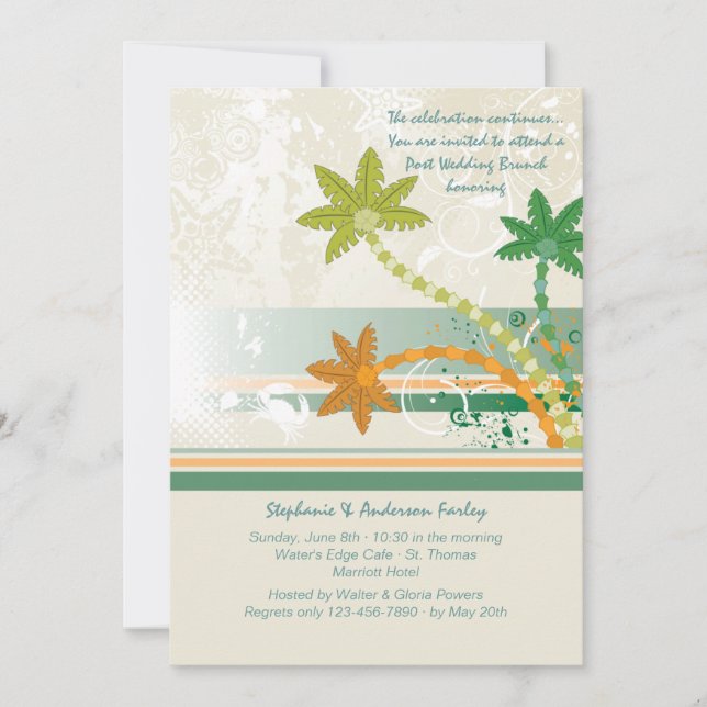 Tropical Winds Post Wedding Brunch Invitation (Front)