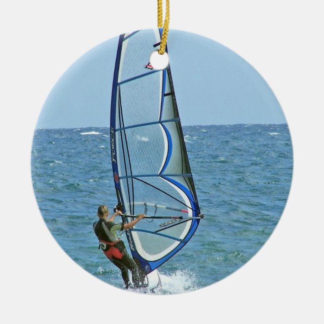 Tropical Windsurfing Ornament (Front)
