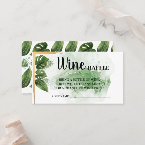 Tropical Wine Raffle Ticket Bridal Shower Card