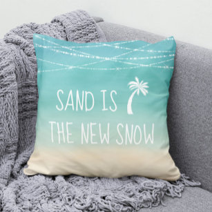 Graphical Beach Throw Pillow w/ Tags