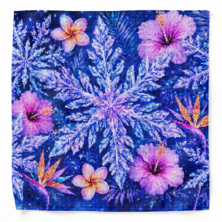Tropical Winter Snowflakes Bandana