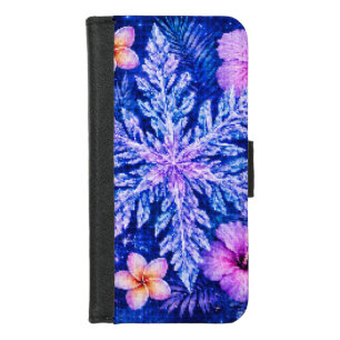 Tropical Winter Snowflakes iPhone 8/7 Wallet Case