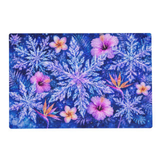 Tropical Winter Snowflakes Placemat