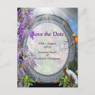 Tropical Wisteria Paradise at the Golden Palace An Announcement Postcard