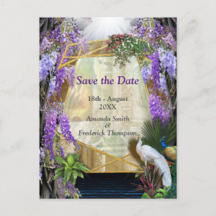 Tropical Wisteria Paradise at the Golden Palace Announcement Postcard