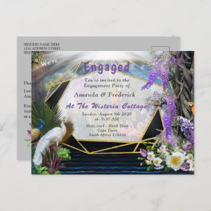 Tropical Wisteria Paradise at the Golden Palace Invitation Postcard