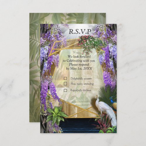 Tropical Wisteria Paradise at the Golden Palace RS RSVP Card