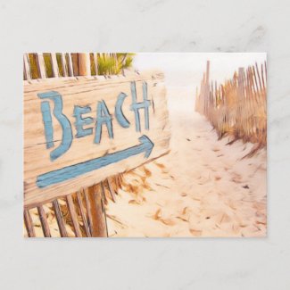 Tropical Wood Beach Sign
