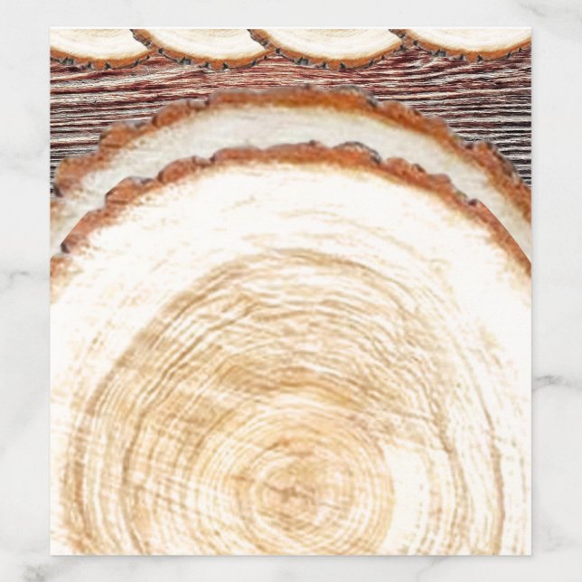 Tropical Wood Grain Coconut Wedding Envelope Liner (Design)