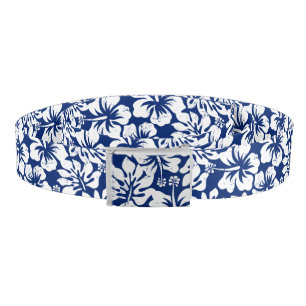 Tropical worn white hibiscus belt