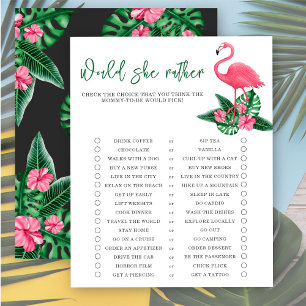 Tropical - Would she rather - baby shower game