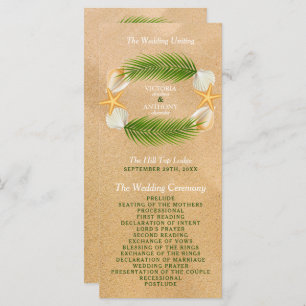 Tropical Wreath Sandy Beach Wedding Program