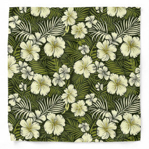 Tropical Yellow and Green Floral Bandana