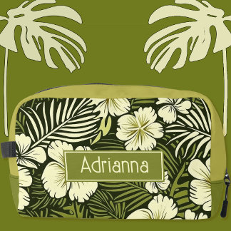 Tropical Yellow and Green Floral Dopp Kit