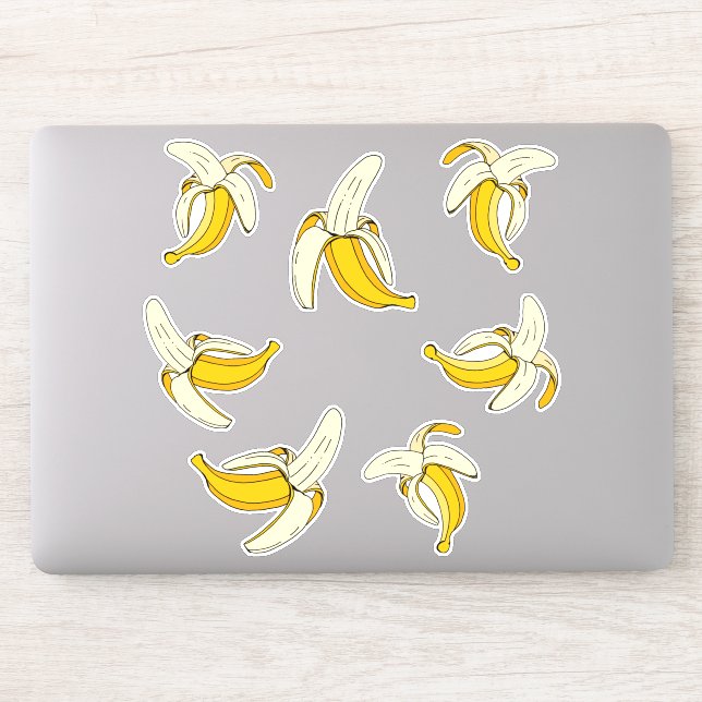 Tropical Yellow Banana Fruits Sticker (Computer)