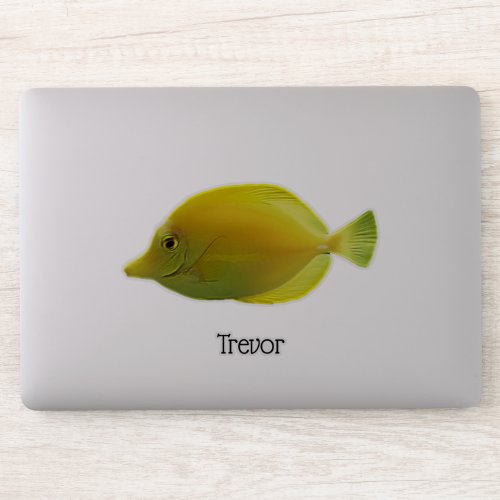 Tropical Yellow Fish with Name Sticker
