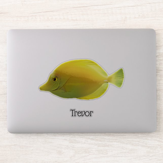 Tropical Yellow Fish with Name Sticker (Computer)