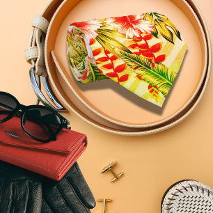 Tropical Yellow Floral Hawaiian pattern Neck Tie