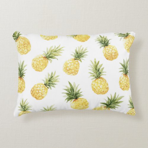 Tropical Yellow Pineapples Accent Pillow