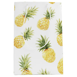 Tropical Yellow Pineapples Bridal Shower Medium Gift Bag
