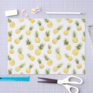 Tropical Yellow Pineapples Bridal Shower Tissue Paper