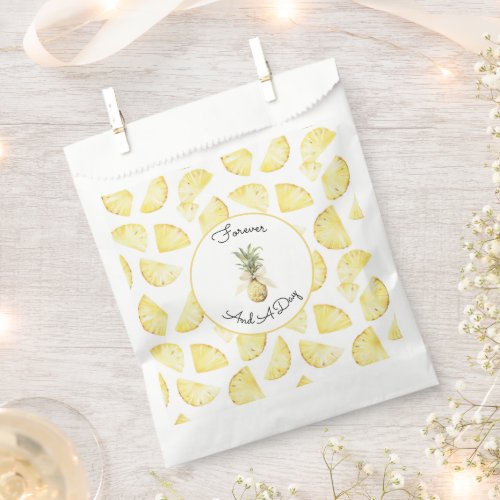 Tropical Yellow Pineapples Wedding Favor Bag