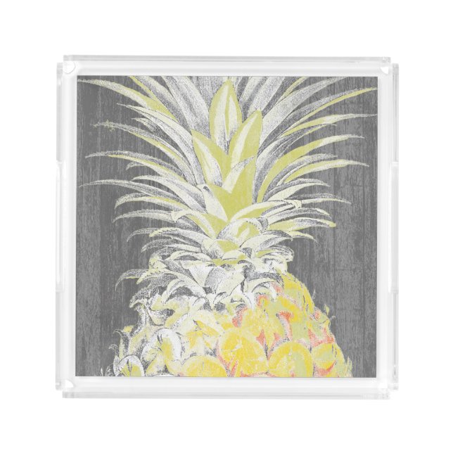 Tropical Yellow Pinneapple Acrylic Tray (Front)