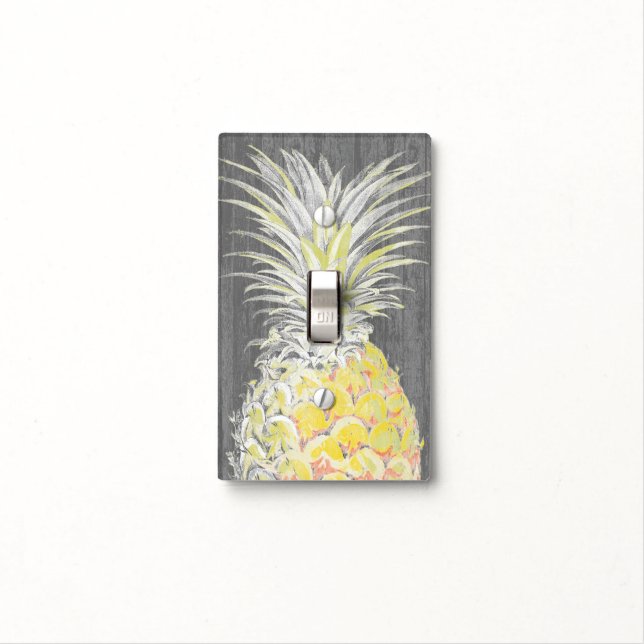 Tropical Yellow Pinneapple Light Switch Cover (In Situ)