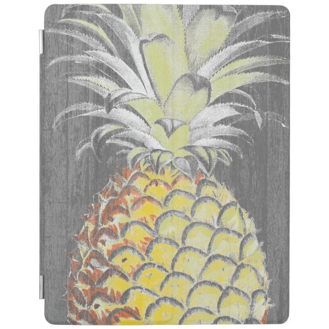 Tropical Yellow Pinneapple on Grey iPad Smart Cover (Front)