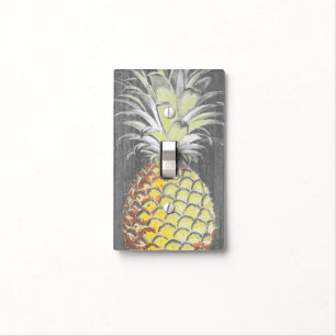 Tropical Yellow Pinneapple on Grey Light Switch Cover