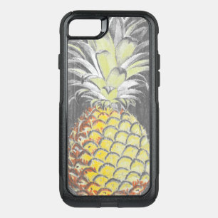 Tropical Yellow Pinneapple on Grey OtterBox Commuter iPhone SE/8/7 Case