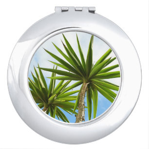 Tropical Yucca Palm Leaves Painting Effect Photo Compact Mirror
