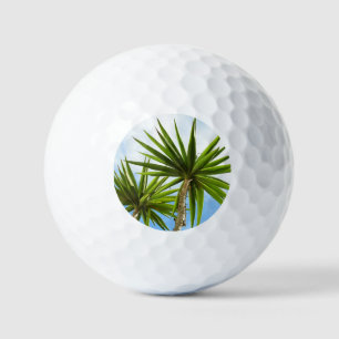 Tropical Yucca Palm Leaves Painting Effect Photo Golf Balls