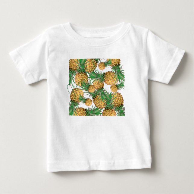 Tropical Yummy Pineapple Pattern Baby T-Shirt (Front)