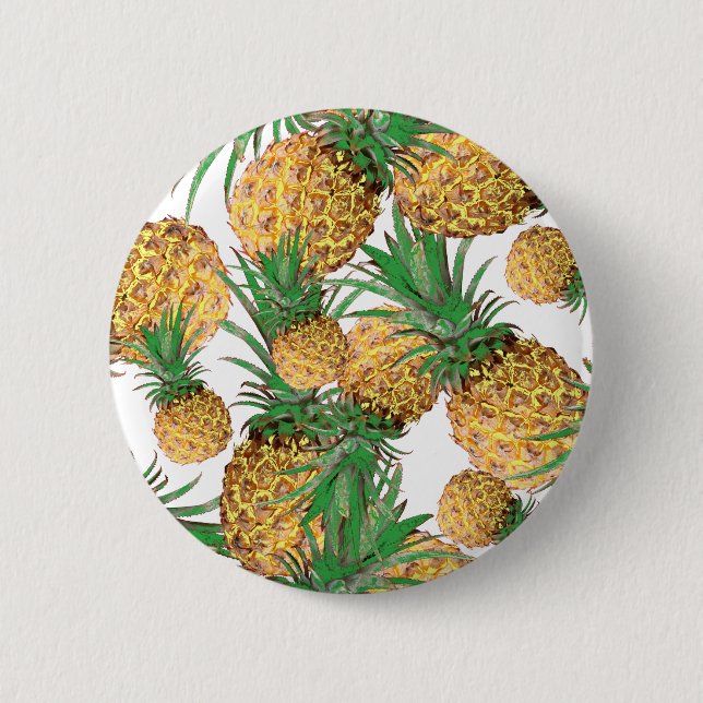 Tropical Yummy Pineapple Pattern Button (Front)