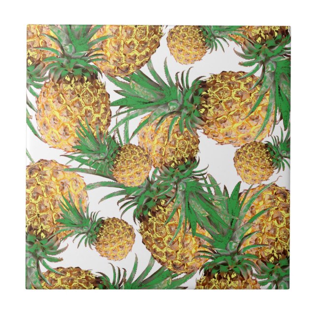 Tropical Yummy Pineapple Pattern Ceramic Tile (Front)