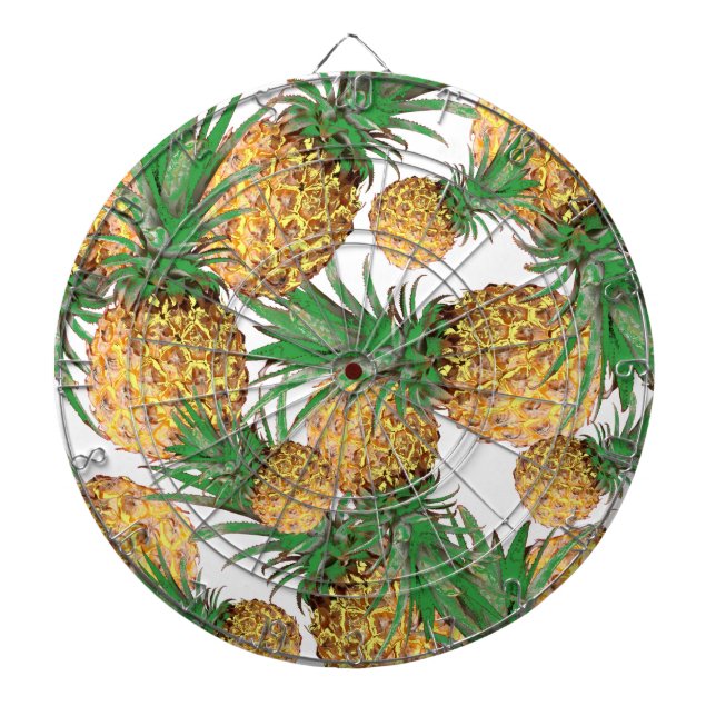Tropical Yummy Pineapple Pattern Dart Board (Front)