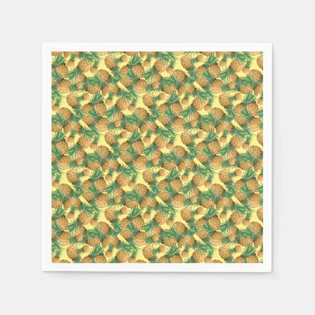 Tropical Yummy Pineapple Pattern Napkins (Front)