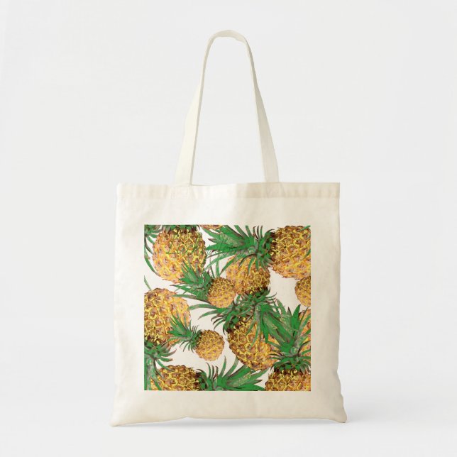 Tropical Yummy Pineapple Pattern Tote Bag (Front)