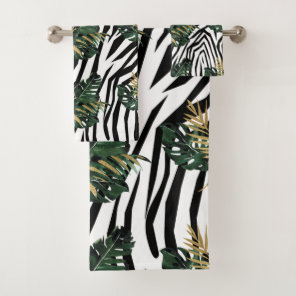 Tropical Zebra Print Towel Set