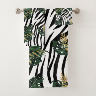 Tropical Zebra Print Towel Set