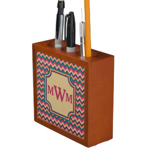 Tropical Zigzag Desk Organizer
