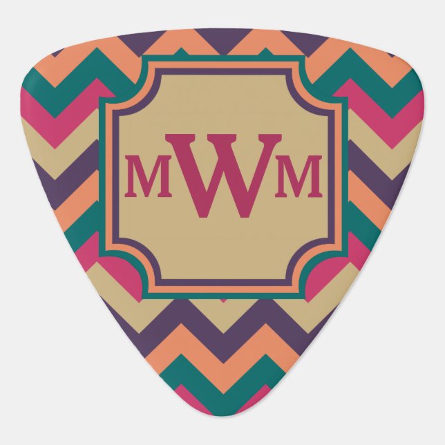 Tropical Zigzag Guitar Pick (Front)