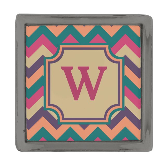 Tropical Zigzag Lapel Pin (Front)