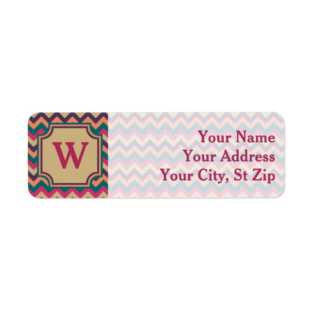 Tropical Zigzag Return Address Label (Front)