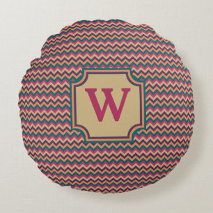 Tropical Zigzag Round Pillow