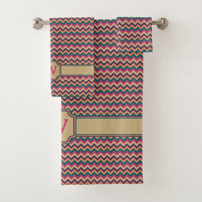 Tropical Zigzag Towel Set (Insitu)