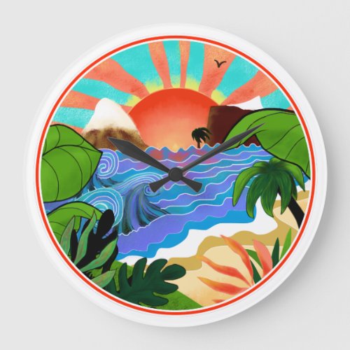 Tropicalia Sunset Large Clock