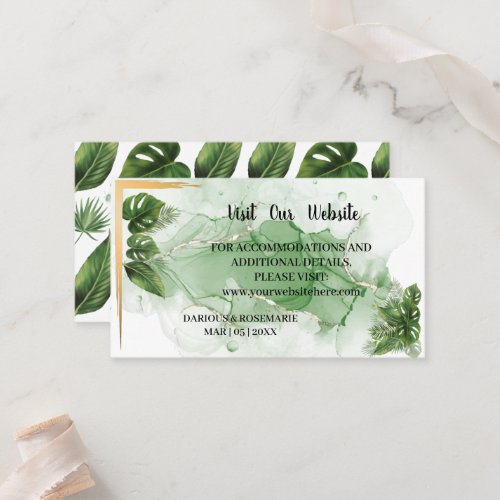 TropicalPalm Visit our website Wedding Insert Card